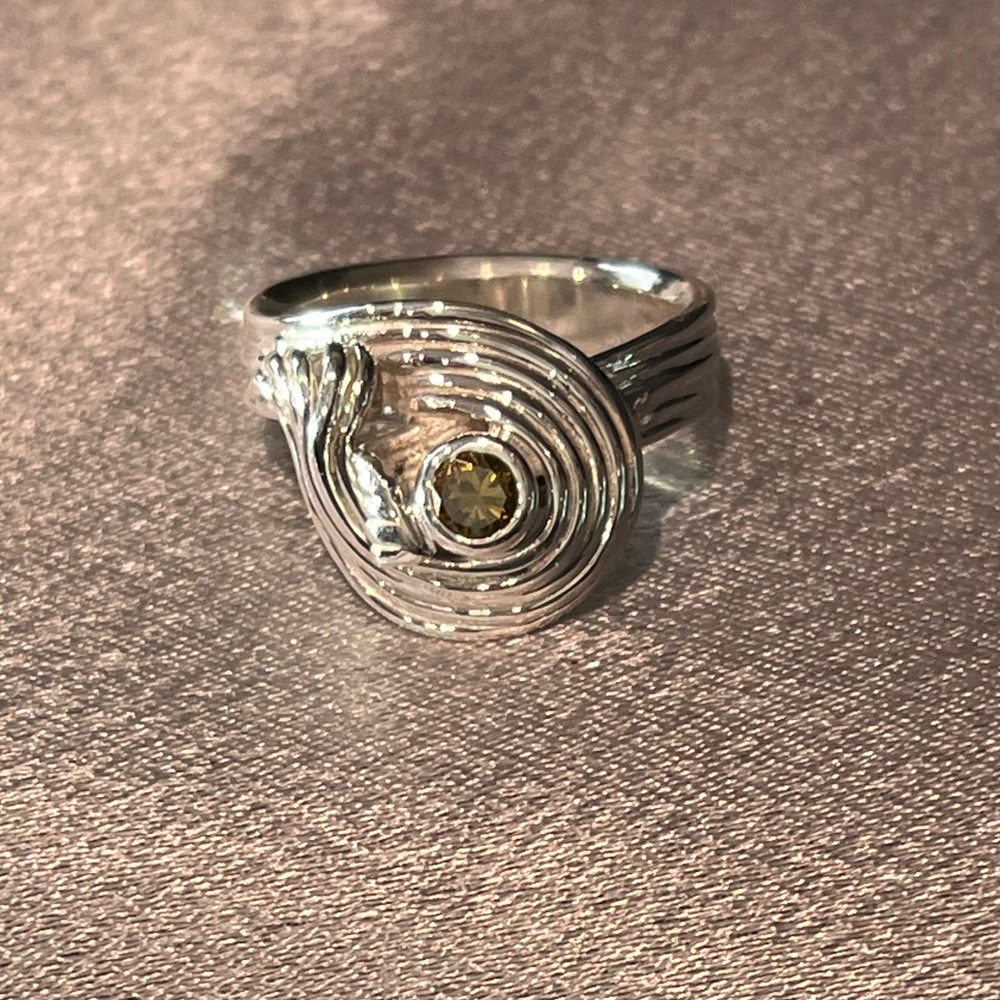 NWT Sterling Chocolate Diamond Ring Size 6 - Picture 5 of 7